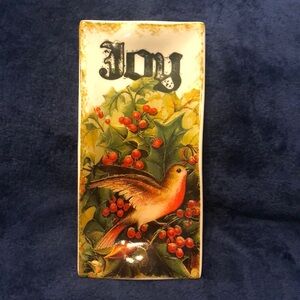 Cypress Home decorative Christmas plate, ceramic.